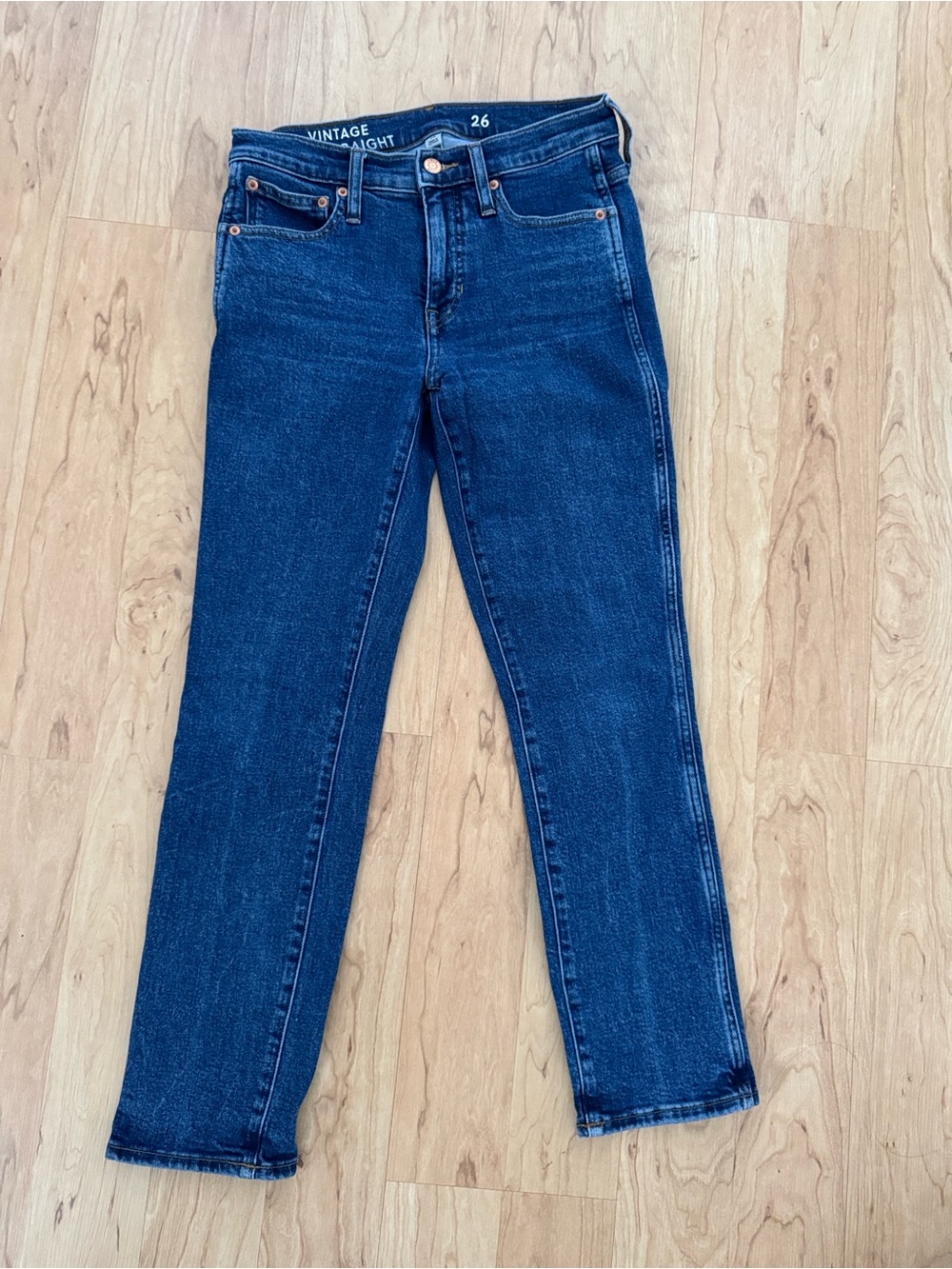 J. Crew Vintage Slim Straight Jeans - Dark Blue Denim
